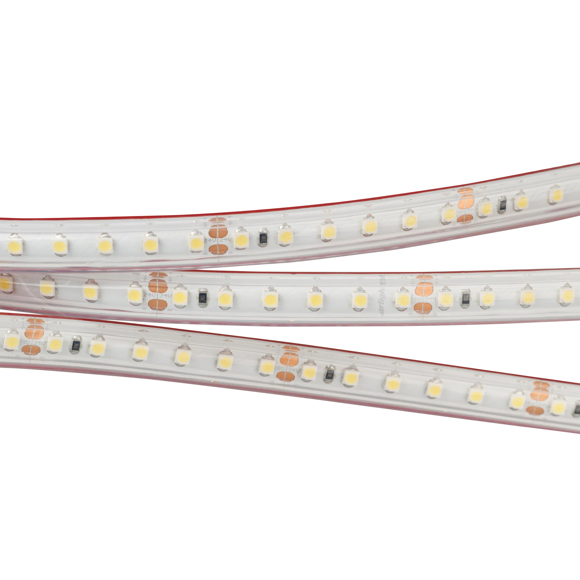 Лента светодиодная RTW 2-5000PS 24V White6000 2x (3528, 600 LED, LUX) (Arlight, 9.6 Вт/м, IP67) - изображение товара