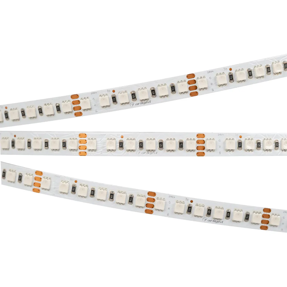 Лента светодиодная RT 2-5000 24V RGB 10mm (4040, 120 LED/m, LUX) (Arlight, 13.2 Вт/м, IP20) - изображение товара