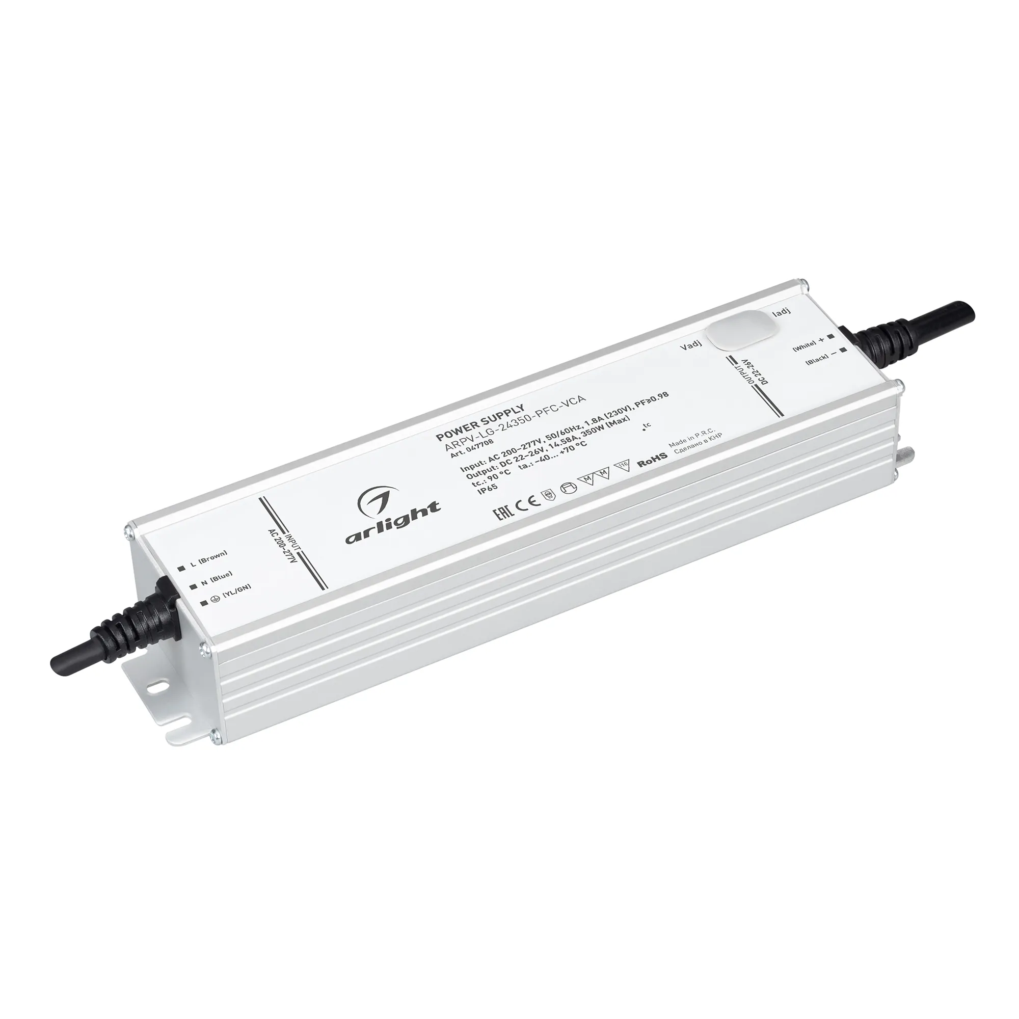 Блок питания ARPV-LG-24350-PFC-VCA (22-26V, 14.58A, 350W) (Arlight, IP65 Металл, 5 лет) - изображение товара